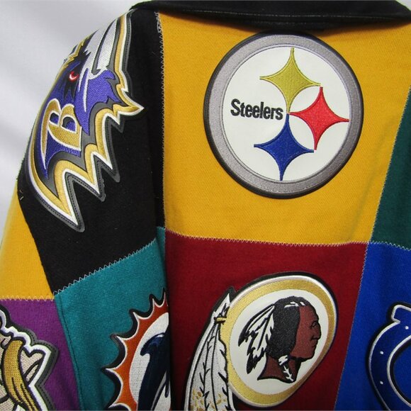 Men's Jeff Hamilton NFL Wool / Leather Varsity Jacket Size XL - Picture 11 of 15